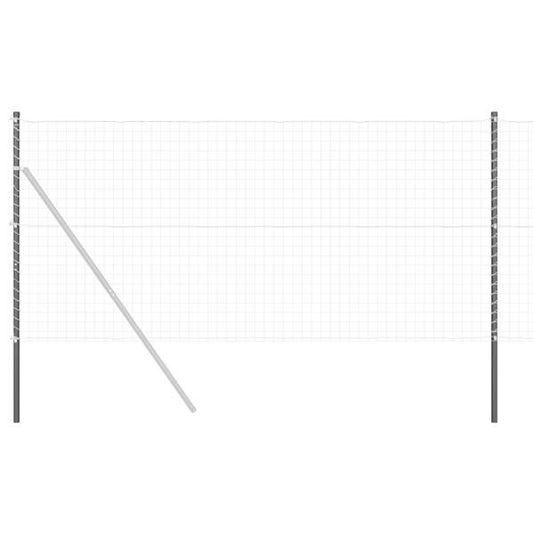 Grote foto vidaxl hekpalen 2 pcs grijs 160 cm poedergecoat staal tuin en terras overige tuin en terras