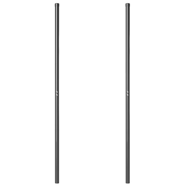Grote foto vidaxl hekpalen 2 pcs grijs 160 cm poedergecoat staal tuin en terras overige tuin en terras