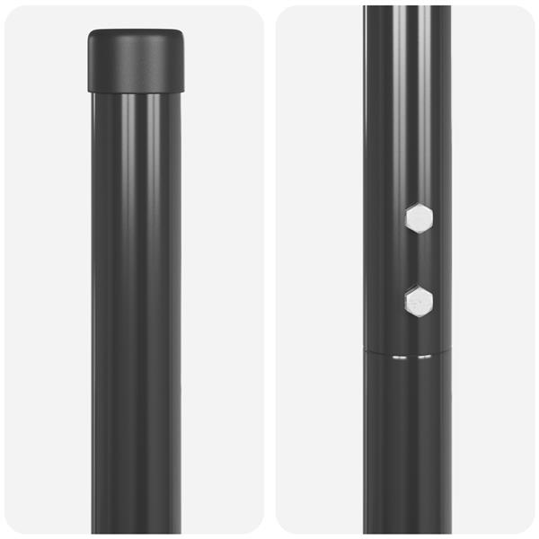 Grote foto vidaxl hekpalen 2 pcs grijs 160 cm poedergecoat staal tuin en terras overige tuin en terras