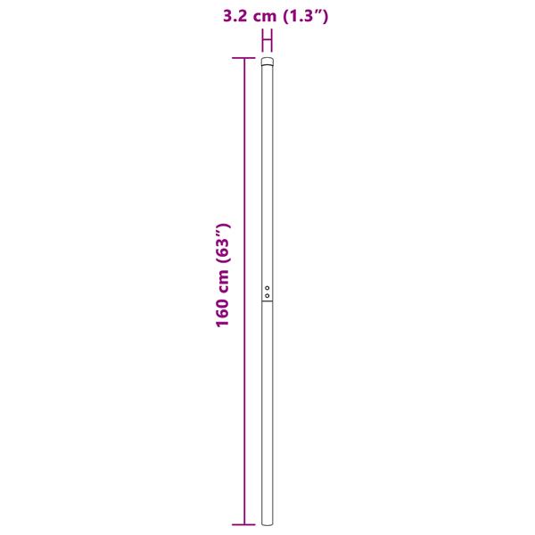 Grote foto vidaxl hekpalen 2 pcs grijs 160 cm poedergecoat staal tuin en terras overige tuin en terras