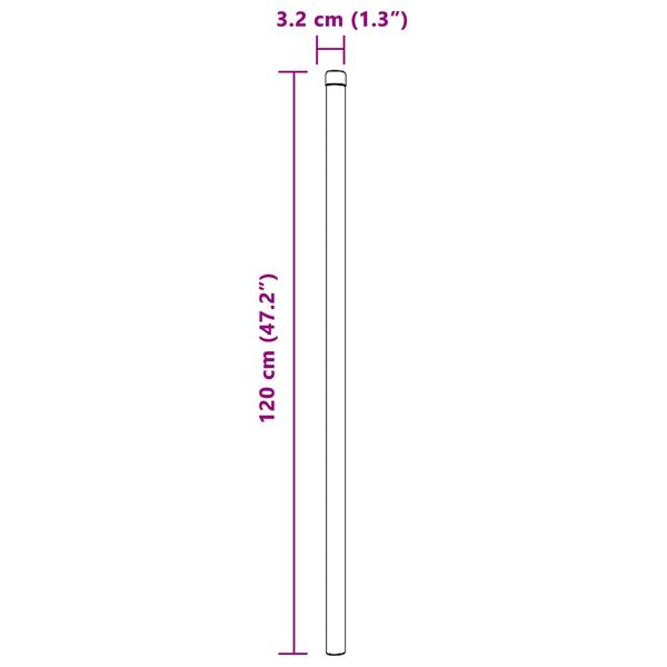 Grote foto vidaxl hekpalen 2 pcs grijs 120 cm poedergecoat staal tuin en terras overige tuin en terras