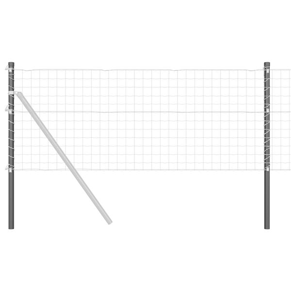 Grote foto vidaxl hekpalen 12 pcs grijs 100 cm poedergecoat staal tuin en terras overige tuin en terras