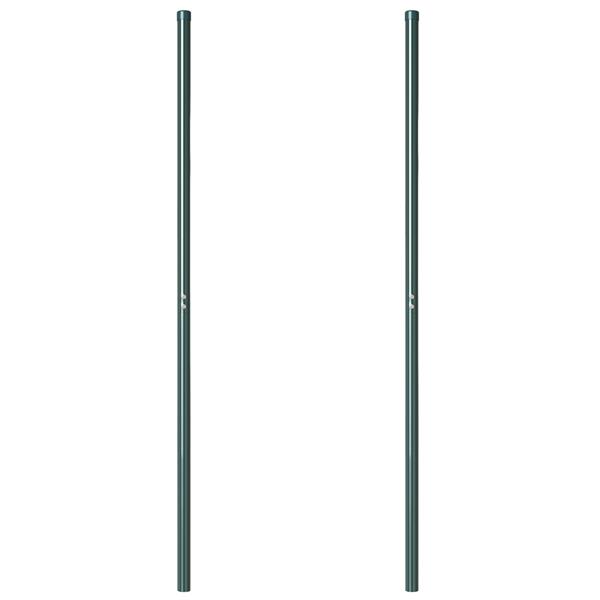 Grote foto vidaxl hekpalen 2 pcs groen 140 cm poedergecoat staal tuin en terras overige tuin en terras