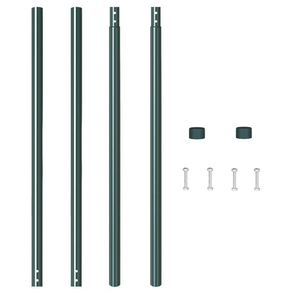 Grote foto vidaxl hekpalen 2 pcs groen 140 cm poedergecoat staal tuin en terras overige tuin en terras