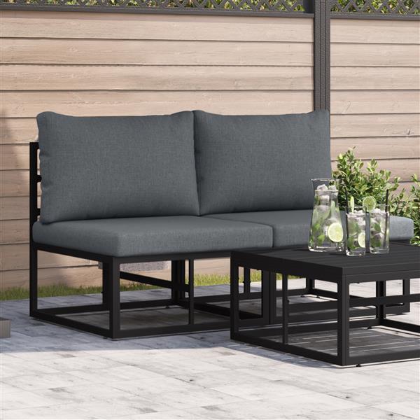 Grote foto vidaxl buitenmeubelsets met kussen met kussen 2 pcs zwart en anthraciet tuin en terras tuinmeubelen