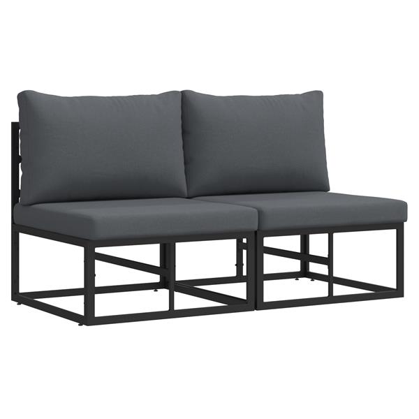 Grote foto vidaxl buitenmeubelsets met kussen met kussen 2 pcs zwart en anthraciet tuin en terras tuinmeubelen