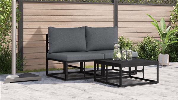 Grote foto vidaxl buitenmeubelsets met kussen met kussen 2 pcs zwart en anthraciet tuin en terras tuinmeubelen