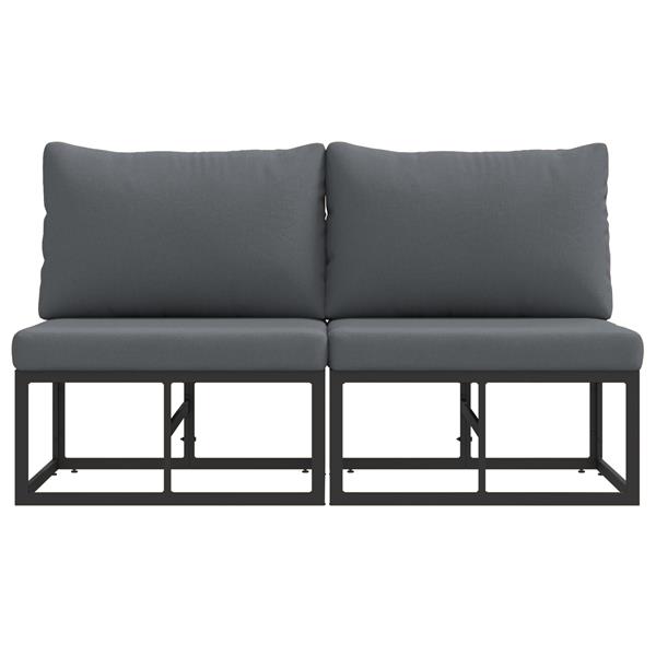 Grote foto vidaxl buitenmeubelsets met kussen met kussen 2 pcs zwart en anthraciet tuin en terras tuinmeubelen