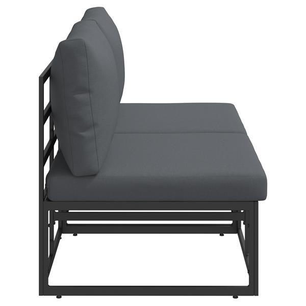 Grote foto vidaxl buitenmeubelsets met kussen met kussen 2 pcs zwart en anthraciet tuin en terras tuinmeubelen