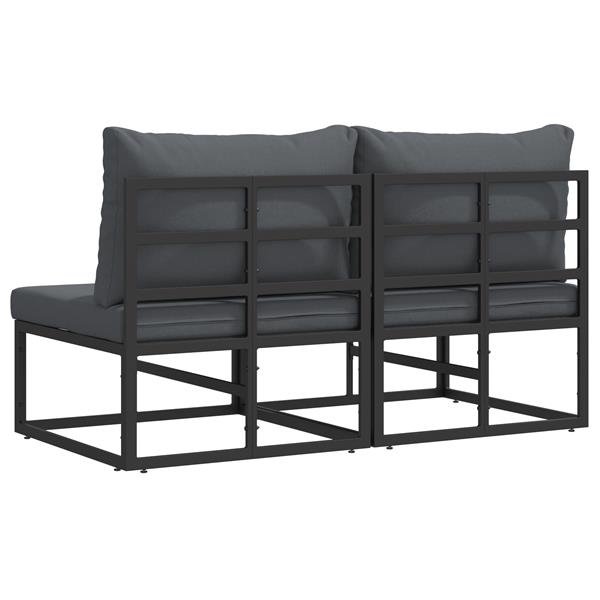 Grote foto vidaxl buitenmeubelsets met kussen met kussen 2 pcs zwart en anthraciet tuin en terras tuinmeubelen