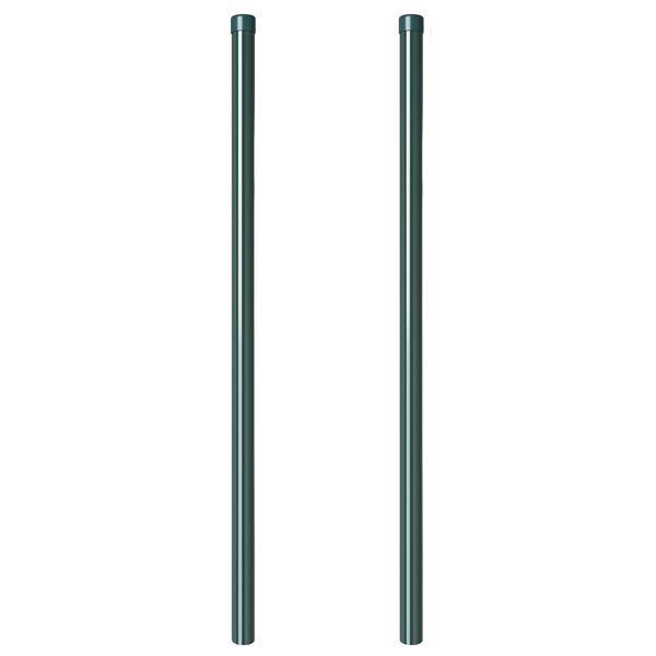 Grote foto vidaxl hekpalen 2 pcs groen 120 cm poedergecoat staal tuin en terras overige tuin en terras