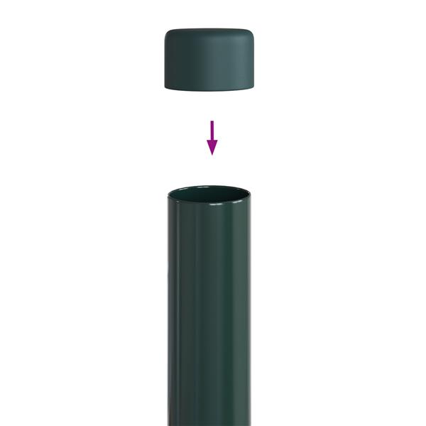 Grote foto vidaxl hekpalen 12 pcs groen 70 cm poedergecoat staal tuin en terras overige tuin en terras