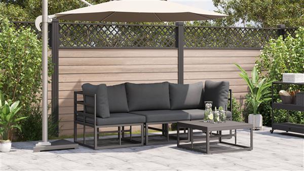 Grote foto vidaxl buitenmeubelsets met kussen met kussen 3 pcs zwart en anthraciet tuin en terras tuinmeubelen