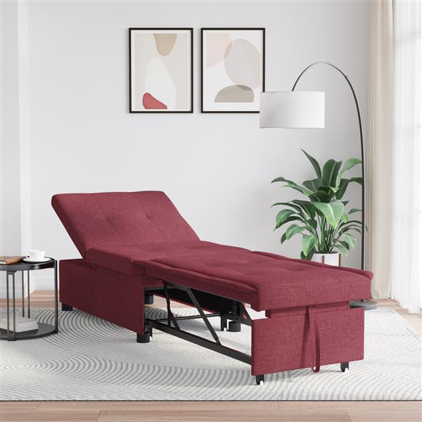 Grote foto vidaxl slaapbank rood 194 x 67 x 37 cm stof huis en inrichting bankstellen