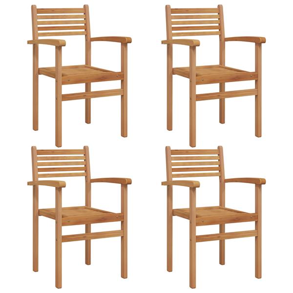 Grote foto vidaxl tuinstapelstoelen 4 pcs bruin 55.5 x 55.5 x 90 cm tuin en terras tuinmeubelen