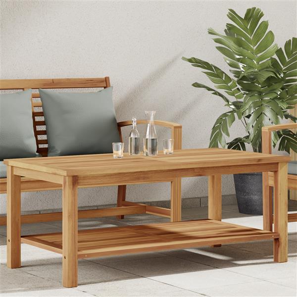 Grote foto vidaxl salontafel bruin 110 x 55 x 45 cm massief teakhout tuin en terras tuinmeubelen
