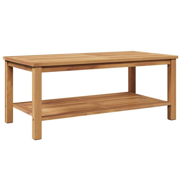 Grote foto vidaxl salontafel bruin 110 x 55 x 45 cm massief teakhout tuin en terras tuinmeubelen
