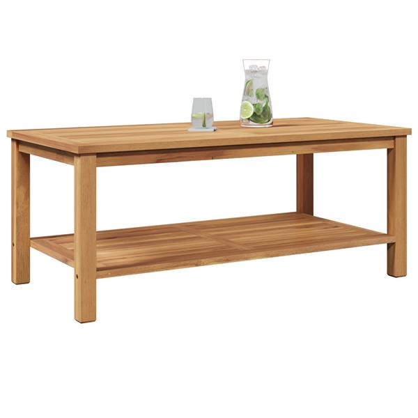 Grote foto vidaxl salontafel bruin 110 x 55 x 45 cm massief teakhout tuin en terras tuinmeubelen