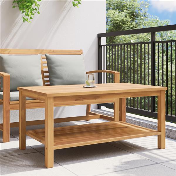 Grote foto vidaxl salontafel bruin 110 x 55 x 45 cm massief teakhout tuin en terras tuinmeubelen