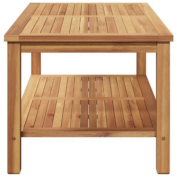 Grote foto vidaxl salontafel bruin 110 x 55 x 45 cm massief teakhout tuin en terras tuinmeubelen