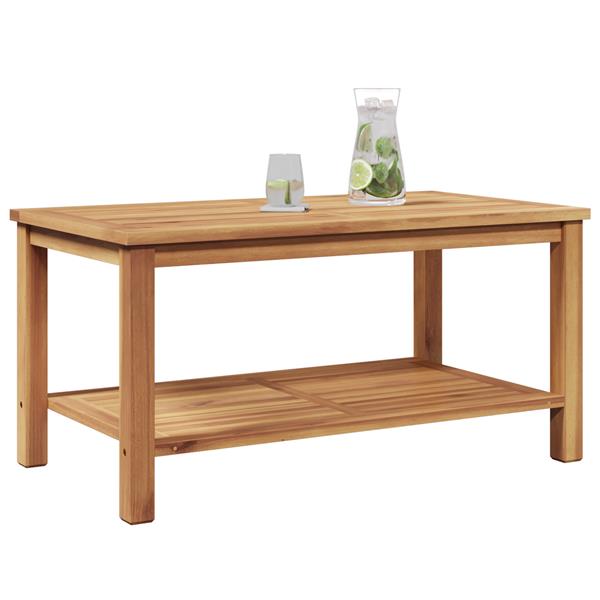 Grote foto vidaxl salontafel bruin 90 x 50 x 45 cm massief teakhout tuin en terras tuinmeubelen