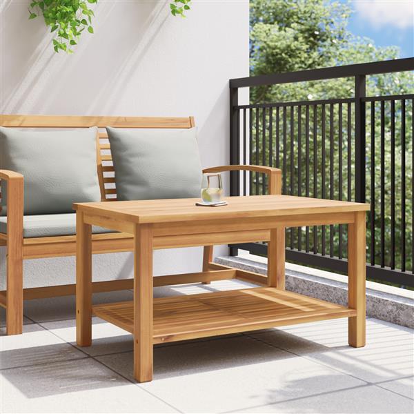 Grote foto vidaxl salontafel bruin 90 x 50 x 45 cm massief teakhout tuin en terras tuinmeubelen