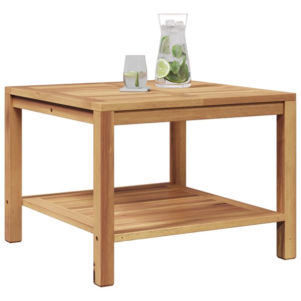 Grote foto vidaxl salontafel bruin 60 x 60 x 45 cm massief teakhout tuin en terras tuinmeubelen