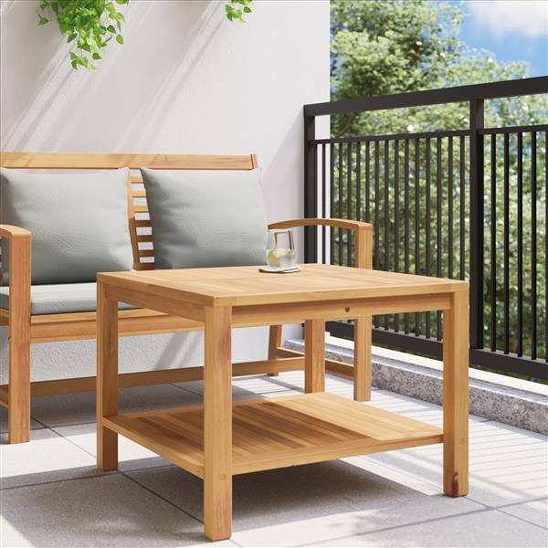 Grote foto vidaxl salontafel bruin 60 x 60 x 45 cm massief teakhout tuin en terras tuinmeubelen