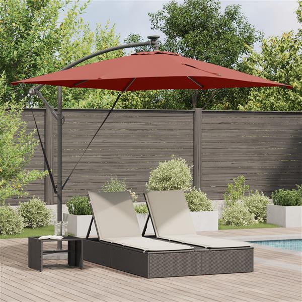 Grote foto vidaxl cantilever banana parasol terracotta 249 x 249 x 250 cm tuin en terras overige tuin en terras