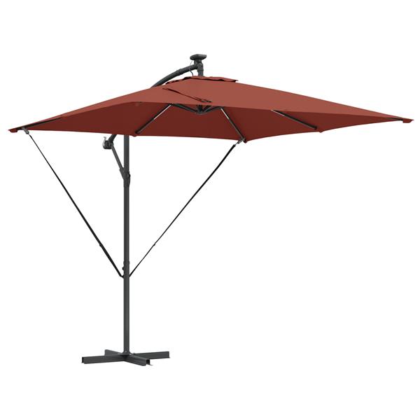 Grote foto vidaxl cantilever banana parasol terracotta 249 x 249 x 250 cm tuin en terras overige tuin en terras