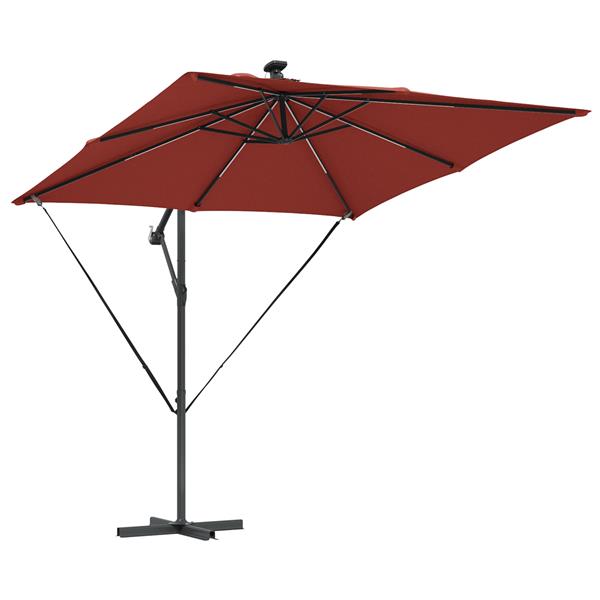 Grote foto vidaxl cantilever banana parasol terracotta 249 x 249 x 250 cm tuin en terras overige tuin en terras