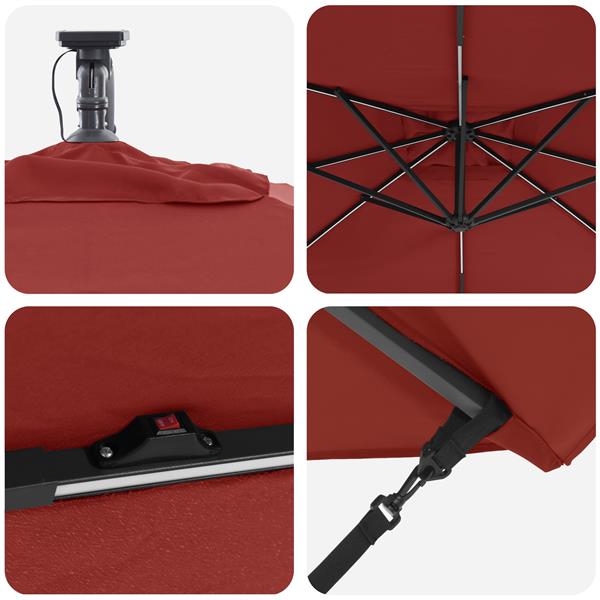 Grote foto vidaxl cantilever banana parasol terracotta 249 x 249 x 250 cm tuin en terras overige tuin en terras
