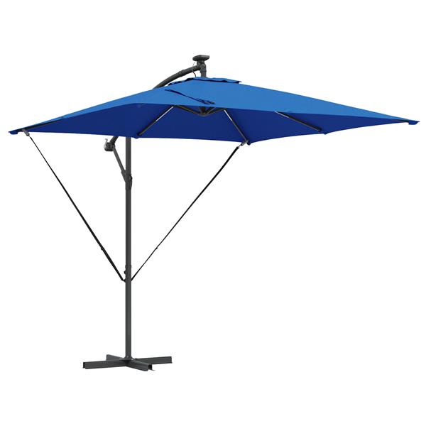 Grote foto vidaxl cantilever banana parasol met slot blauw 249 x 249 x 250 cm tuin en terras overige tuin en terras