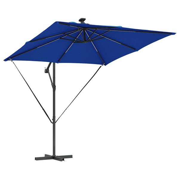 Grote foto vidaxl cantilever banana parasol met slot blauw 249 x 249 x 250 cm tuin en terras overige tuin en terras