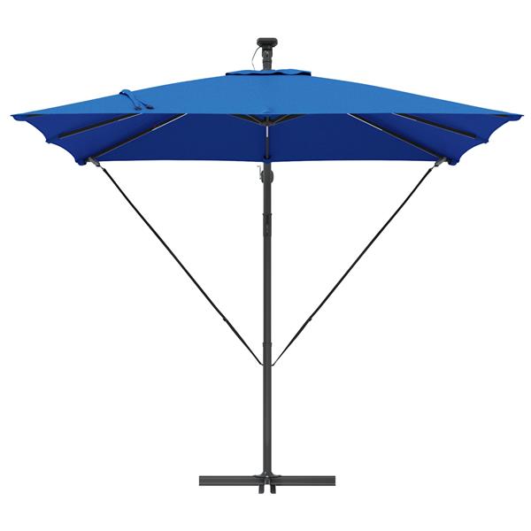Grote foto vidaxl cantilever banana parasol met slot blauw 249 x 249 x 250 cm tuin en terras overige tuin en terras