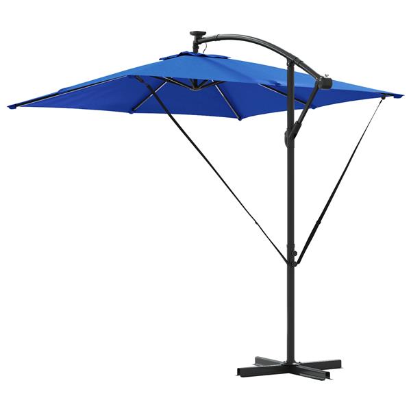 Grote foto vidaxl cantilever banana parasol met slot blauw 249 x 249 x 250 cm tuin en terras overige tuin en terras
