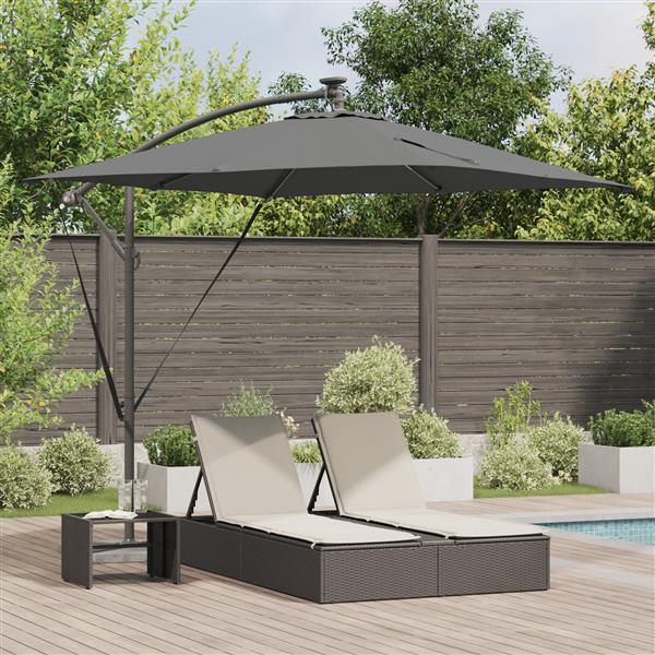 Grote foto vidaxl cantilever banana parasol met slot antraciet 249 x 249 x 250 cm tuin en terras overige tuin en terras