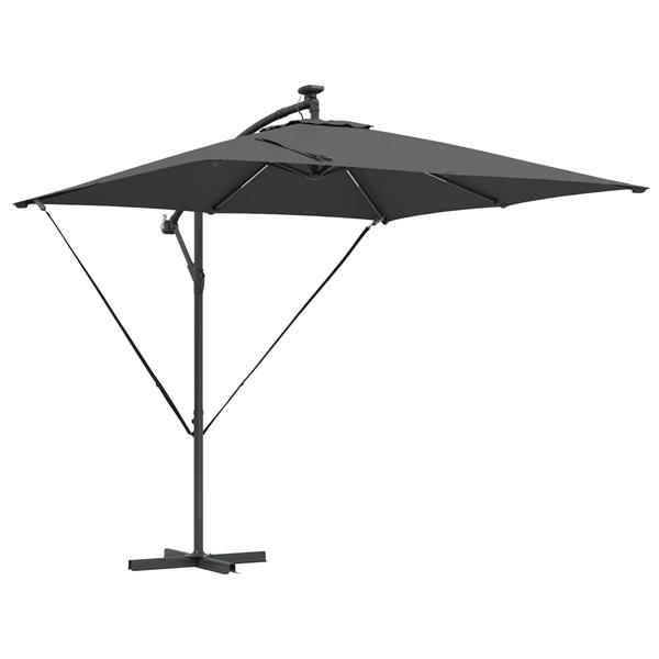 Grote foto vidaxl cantilever banana parasol met slot antraciet 249 x 249 x 250 cm tuin en terras overige tuin en terras