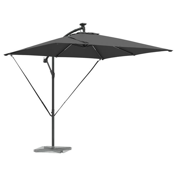Grote foto vidaxl cantilever banana parasol met slot antraciet 249 x 249 x 250 cm tuin en terras overige tuin en terras