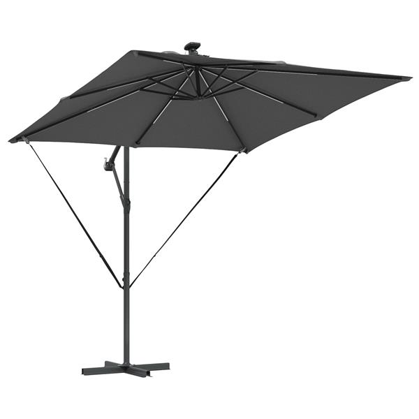 Grote foto vidaxl cantilever banana parasol met slot antraciet 249 x 249 x 250 cm tuin en terras overige tuin en terras