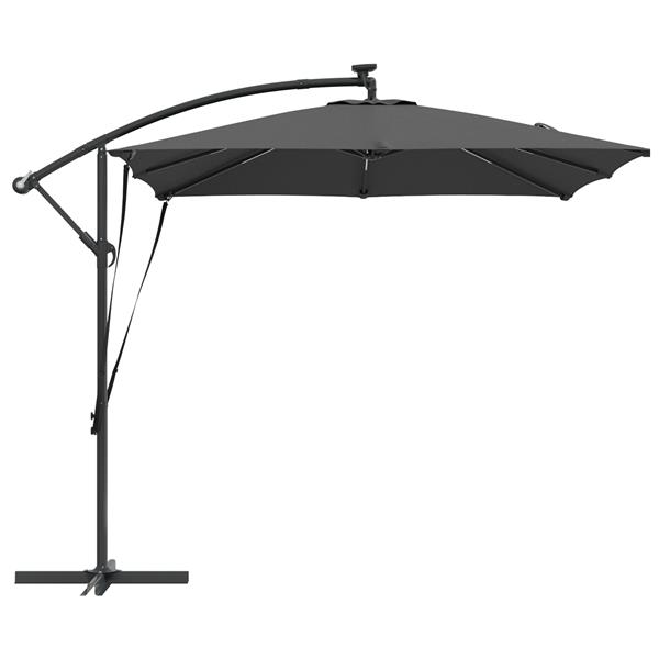 Grote foto vidaxl cantilever banana parasol met slot antraciet 249 x 249 x 250 cm tuin en terras overige tuin en terras