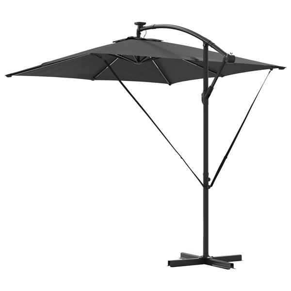 Grote foto vidaxl cantilever banana parasol met slot antraciet 249 x 249 x 250 cm tuin en terras overige tuin en terras