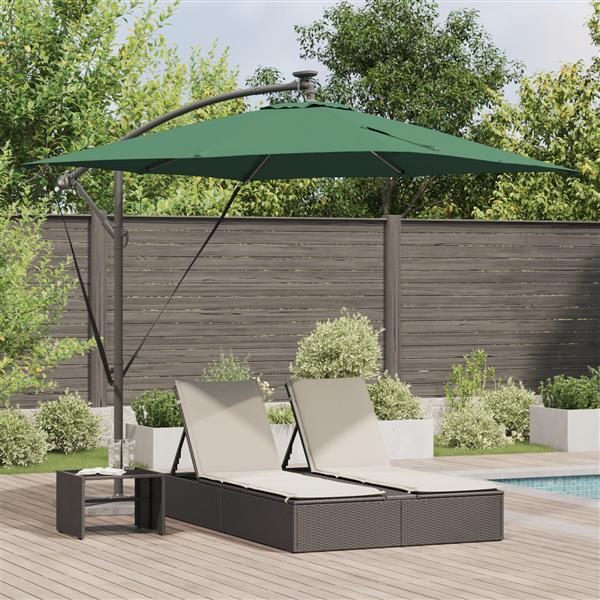 Grote foto vidaxl cantilever banana parasol met slot groen 249 x 249 x 250 cm tuin en terras overige tuin en terras