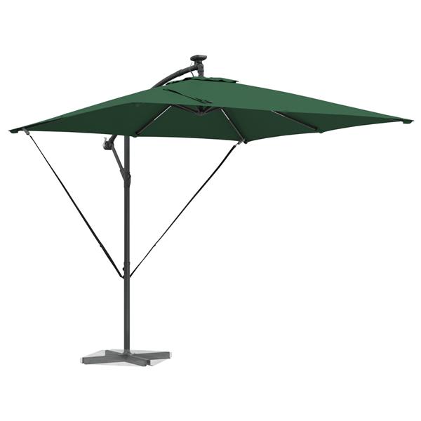 Grote foto vidaxl cantilever banana parasol met slot groen 249 x 249 x 250 cm tuin en terras overige tuin en terras