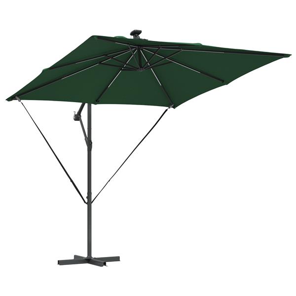 Grote foto vidaxl cantilever banana parasol met slot groen 249 x 249 x 250 cm tuin en terras overige tuin en terras