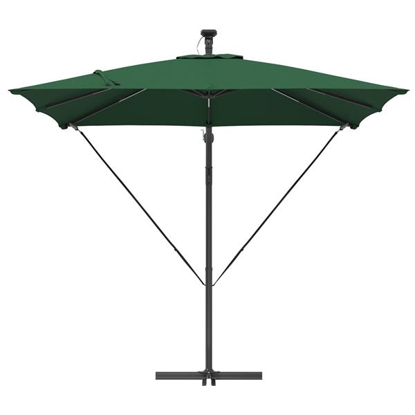Grote foto vidaxl cantilever banana parasol met slot groen 249 x 249 x 250 cm tuin en terras overige tuin en terras