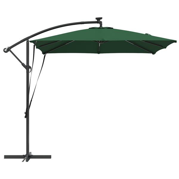 Grote foto vidaxl cantilever banana parasol met slot groen 249 x 249 x 250 cm tuin en terras overige tuin en terras