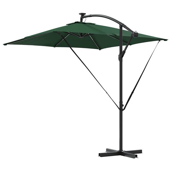Grote foto vidaxl cantilever banana parasol met slot groen 249 x 249 x 250 cm tuin en terras overige tuin en terras