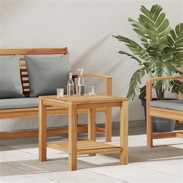 Grote foto vidaxl salontafel bruin 45 x 45 x 45 cm massief teakhout tuin en terras tuinmeubelen