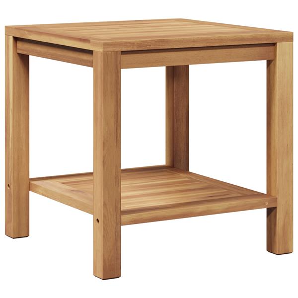 Grote foto vidaxl salontafel bruin 45 x 45 x 45 cm massief teakhout tuin en terras tuinmeubelen